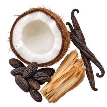 Translation missing: el.ALLERIA base notes: coconut, vanilla, tonka bean and Mysore sandalwood