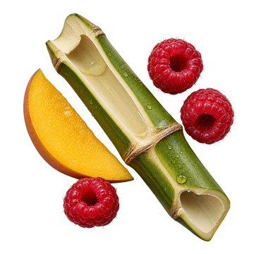 Translation missing: el.RADIO BAMBOO heart notes — overhead bamboo, raspberry and mango